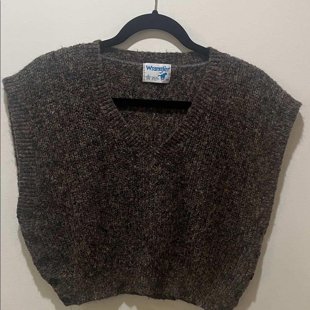 Wrangler Women's V-Neck Sweater Vest - Brown